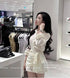 Cotton Hollow Out Embroidered Shirts With Mini Skirts